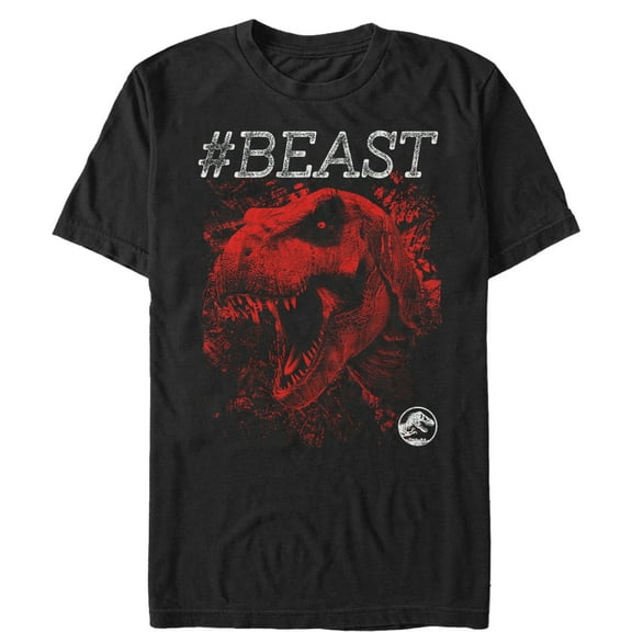 Men's Jurassic World #Beast T. Rex  Graphic Tee Black Large