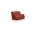 thumbnail image 5 of Faux Leather Upholstered Metal Loveseat with Dual Recliner, Red, 5 of 7