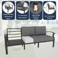 thumbnail image 5 of ALAULM Aluminum Patio Furniture Set with 2 Swivel Chairs 7-seat Metal Outdoor Furniture Patio Sectional Sofas Patio Conversation Set w/5.1" Cushions for Patio, Backyard, Poolside-Grey, 5 of 8