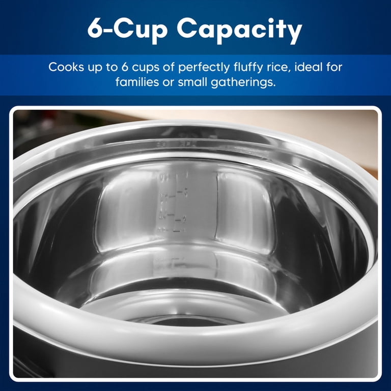 Elite Gourmet 6-Cup Rice Cooker with Stainless Steel Pot photo 5