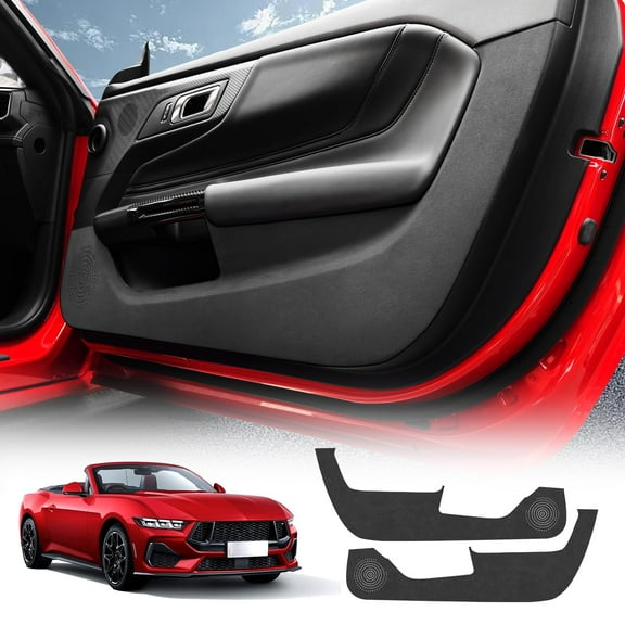 KUNGKIC for Ford Mustang 2024 2025 Car Door Anti Kick Pad Protective Stickers Interior Decals Accessories Self-Adhesive Side Edge Protection Mats Cover (9002 Color Italian Top Suede) C42
