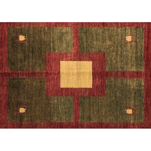 Ahgly Company Indoor Rectangle Abstract Brown Modern Area Rugs, 8' x 10'