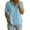 #0059-Blue, variant on Pounoo Womens Linen Peplum Shirts Loose Fit Half Sleeve Button Front Peplum Waist Breathable Tops Office Boho Style Blouses Gift