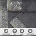 thumbnail image 3 of Superior Wisteria Floral Cotton 12 Piece Assorted Towel Set, Grey, 3 of 8