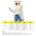 thumbnail image 6 of Women Knit Sweater Bell Sleeve Long Sleeve Jacket Fashion Style Loose Round Neck Pullover Jumper Apricot M, 6 of 6