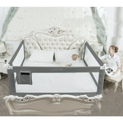 3 Set of King Size Bed Safety Bed GuardRail Bed Fence for Children, Toddlers, Infants-Grey Color