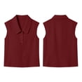 thumbnail image 3 of Womens Sleeveless Button Down Shirt Solid V Neck Baisc Top Casual Tank Tops Classic Collared Blouses Blazer Vest, 3 of 6