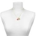 thumbnail image 2 of Delight Jewelry Silver-tone Hot Pink Tropical Fish with Lime Green Stripe - Large Goldtone Crystal Initial - B - Charm Necklace, 17.5"+2", 2 of 4