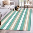 thumbnail image 3 of Turquoise S Khaki Tripe Area&nbsp;Rug 4x6ft Abstract Non-Slip&nbsp;Washable Square&nbsp;Rugs Soft Felt Indoor Floor Mat for Bedroom Kitchen Living Room Bathroom, 3 of 9