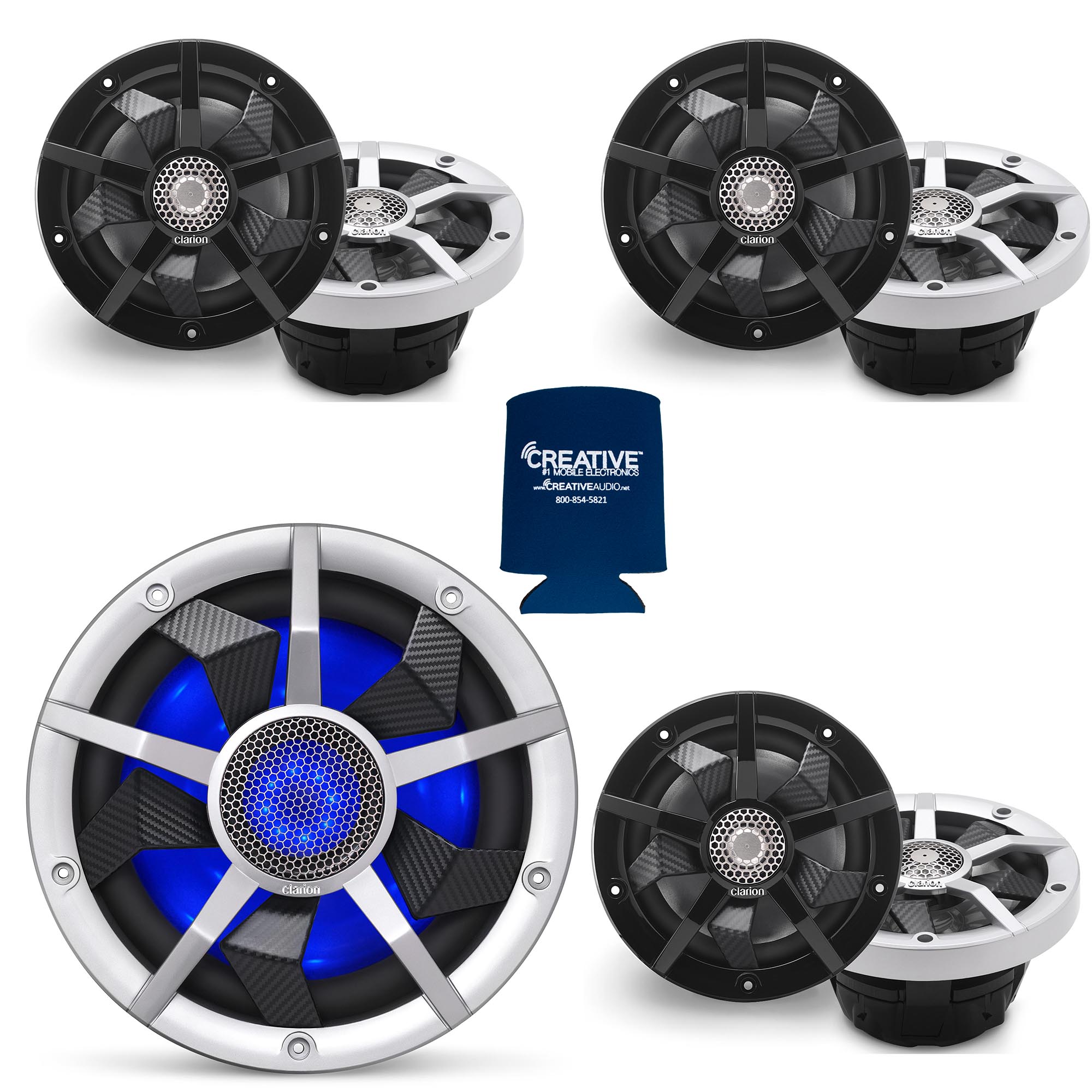 Marine Subwoofer LED Grill compatible 