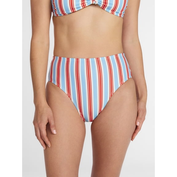 Time and Tru Women's and Women's Plus High Waisted Bikini Bottoms, Sizes XS-3X