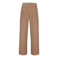thumbnail image 6 of Domuza Mens Cotton Linen Pants Pleated Front Relaxed Fit Casual Beach Trousers with Pockets Brown L, 6 of 6