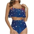 thumbnail image 1 of Trajes de baño Amzcrzy Tankini para mujer, trajes de baño, traje de baño de bikini con control de abdomen, conjunto de traje de baño con volantes para mujer, multicolor, S, 1 of 5