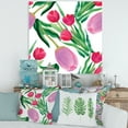 thumbnail image 2 of Designart ' Blooming Beautiful Pink Tulips Flowers On White ' Traditional Canvas Wall Art Print, 2 of 4