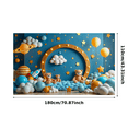 thumbnail image 2 of Blue Themed Background with Clouds Stars and Teddy Bears Banner Party Decorations Birthday Party Photography Props Baby Shower Backdrop Decors, 2 of 7