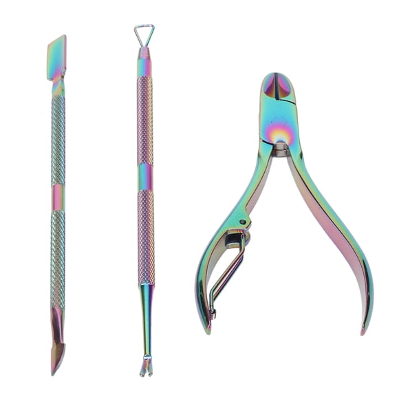Juego de alicates para cutículas BuyWeek 3 piezas Kit para quitar cutículas