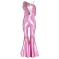 thumbnail image 3 of inlzdz Combinaison Pantalon de Soirée de Mariage pour Filles Enfants, une Épaule, Bal de Promo, Fête, Combinaison, Robes de Danse, Rose 8, 3 of 6