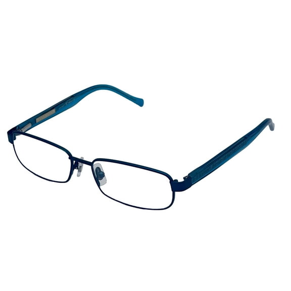 Lucky Brand Mens Ophthalmic Eyeglass Rectangle Blue Metal Zipper 47mm
