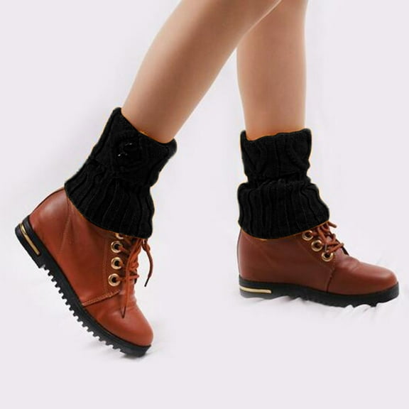 LYXSSBYX Fuzzy Socks for Women Hot Sale Clearance Women's Button Socks Boot Accessories Short Leg Warmers Knit Toppers