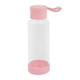 thumbnail image 2 of Clear Water Bottle 12oz / 350ml Wide Mouth Glass Bottles with Strap, Lids for Juicing, Smoothies, Infused Water, Beverage Storage, Pink, 2 of 6