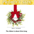 thumbnail image 3 of Christmas Mini Cabinet Wreath, 10" Norfolk Pine Wreath with Bow Red Berry for Chair, Artificial Small Kitchen Wreath for Window Front Door Farmhouse Wall Pillars Xmas Decor 1Pc,Red Bow, 3 of 4