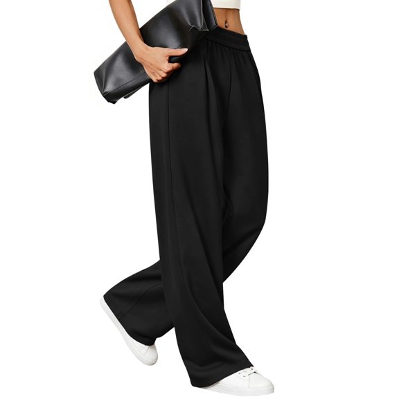 LIBRCLO Womens SweatPants with Pockets High Waist Wide Leg pants Solid Color Casual Fall Athletic SweatPants