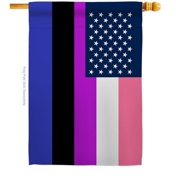 Americana Home & Garden H148649-BO US Genderfluidity Pride Support 28 x 40 in. Double-Sided Decorative Horizontal House Flags for Decoration Banner Garden Yard Gift