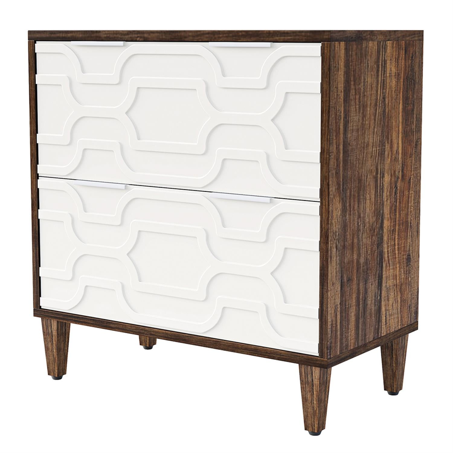 Demi Bonn 2-Drawer File Cabinet, Wood Filing Cabinet for Home Office, Printer Stand, for A4, Letter-Size Documents, Storage Cabinet for Home Office, Brown