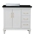 thumbnail image 3 of 37 in. Single Wooden Vanity  White Black Galaxy Round Left Door.Left Sink, 3 of 14