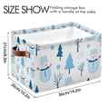 thumbnail image 4 of Yayeee Canvas Storage Basket with Handles for Shelves Fabric Bins Closet Organizer, Blue Simple Cartoon Snowmen, 4 of 8