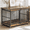 Brown, variant on Fowroa Dog Crate Furniture Heavy Duty 2-Door 48" Furniture Style Crate for Dogs with Caster Wheels,Gray