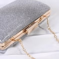 thumbnail image 2 of Girl Shiny Silver Fold Clutch Bag, Women's  Silver Shiny Evening Clutches Wedding, Prom, Graduation And Party Purse- Blue, 2 of 5
