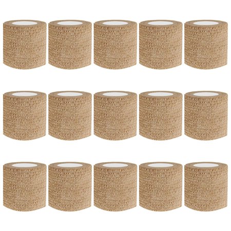 15pcs Tattoo Grip Tape Skin Color, 2.95"x 5Yards Disposable Cohesive Tattoo Grip Cover Wrap Elastic Bandage Handle Grip Tube for Tattoo Machine Tattoo Grip Accessories