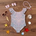 thumbnail image 5 of Abcomgle Girls One Piece Swimsuits 10-12 Glitter Sequin Graphic One Piece Swimsuit for Girls Ruffled Stretchy Girls Swimwear, 5 of 7