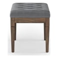thumbnail image 3 of Waverly 28"WD Rectangle Tufted Ottoman Bench in Stone Gray Vegan Leather, 3 of 7