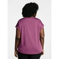 thumbnail image 5 of Terra & Sky Women's Plus Scoop Neck Tunic Tee With Short Sleeves, Sizes 0X-5X, 5 of 5