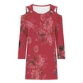 thumbnail image 4 of Robe d'Été pour Femmes Imprimée Manches Longues Col Rabattu, Robe pour Femmes, Robe Manches Longues pour Femmes Robe d'Été, 4 of 5