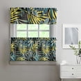 thumbnail image 2 of Kitchen Curtains Set 3 Piece with Tropical Palm Tree and Colorful Flowers, 27.5x24 Inch Polyester Drapes for Summer Island Kitchen, 2 of 6