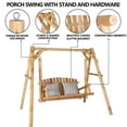thumbnail image 5 of VEIKOUS Wooden Porch Swing Glider Outdoor with Stand, Natural, 5 of 8