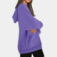 thumbnail image 3 of QUYUON Womens Hooded Sweatshirts Casual Long Sleeve Crew Neck Hoodies Pullover Tops Comfy Loose Fit Drawstring Sweatshirts with Pockets Solid Cute Tunic Sweatshirts Winter Shirts Purple XXL, 3 of 6