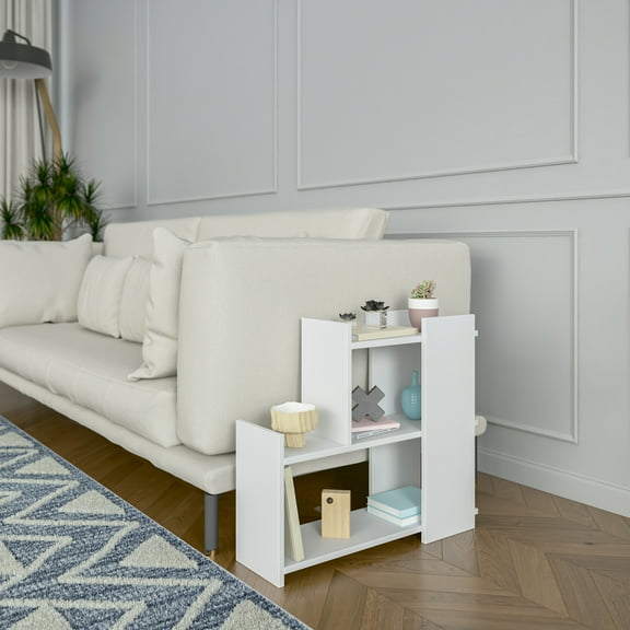 Ada Home Decor Furniture White 3 Tier Scovel Modern Side Table