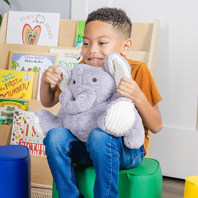 Schooled Weighted Plush Animal for Children, Calming Sensory Lap Stuffed Animal, Elephant