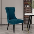 thumbnail image 2 of XUELC Armless Back Chair Cover Velvet High Back Curved Chair Cover Removable Dining Chair Cover Non-Slip Washable Chair Cover for Banquet, Deepwater Blue Set of 4, 2 of 7