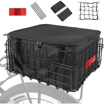 Bike Basket Rear, Folding Bicycle Basket with Removable Waterproof Liner Bag, Rear Bike Cargo Rack, Bike Accessories Frame Basket for Adult Women Men Carrying Dogs,Pet,Grocery,Quick Release Design