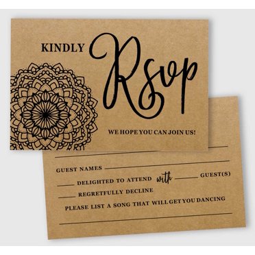 Black Rsvp Cards 321Done RSVP Postcards 4x6 White (50 Cards) Made In USA, Blank With Mailing Side, Response Cards For Wedding, Bridal Shower, Anniversary Blank Postcards For Mailing