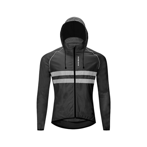 Chaqueta de ciclismo Sonducket abrigo de bicicleta con capucha cortavientos impermeable Negro 3XL/EUR 2XL