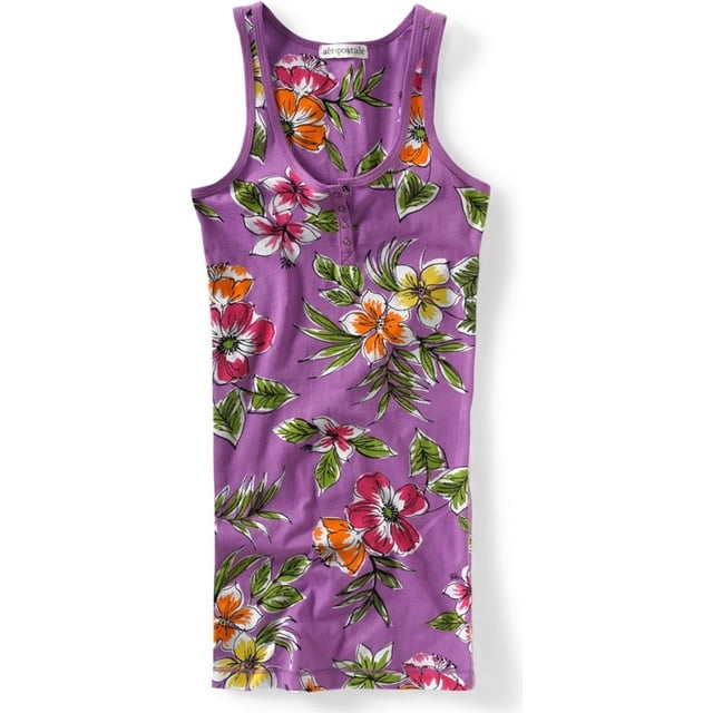 Camiseta sin mangas Aeropostale mujer diseño Floral morado extragrande