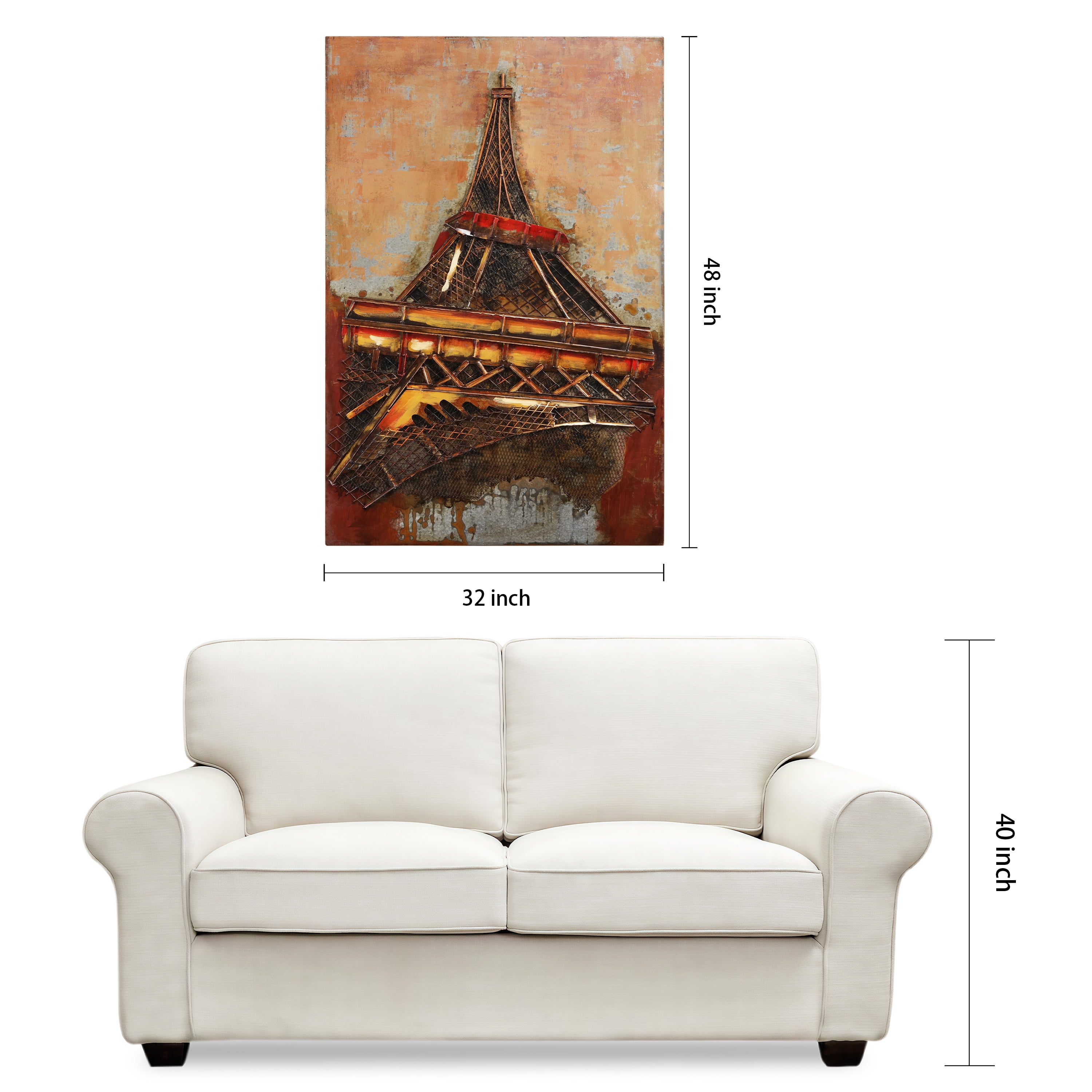 Empire Art "Eiffel Tower I" Mixed Media Iron Hand Painted 3D Wall Decor