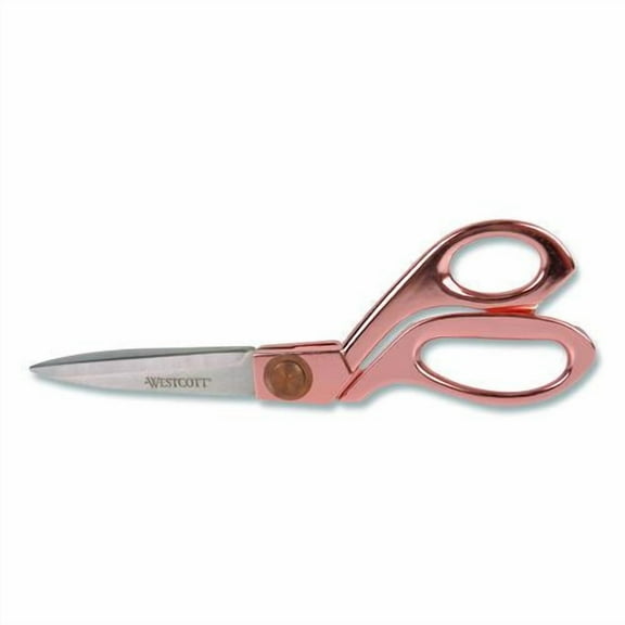 Vintage Stainless Steel Scissors, 8" Long, Offset Rose Gold Handle | Bundle of 2