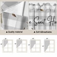 thumbnail image 5 of Rabbits Pine Cone Swag Valances for Windows, Kitchen Curtains 36 Inch Length 2 Panels Set, Sweet Home Texture Grey Plaid Farmhouse Short Curtains for Small Windows Rod Pocket Cafe Curtains 28"x36", 5 of 8
